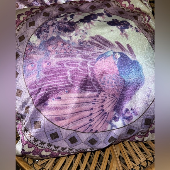 2 Velvet Pink & Purple Colored Peacock Boho Mendella Throw Pillows Decor New - Picture 7 of 13